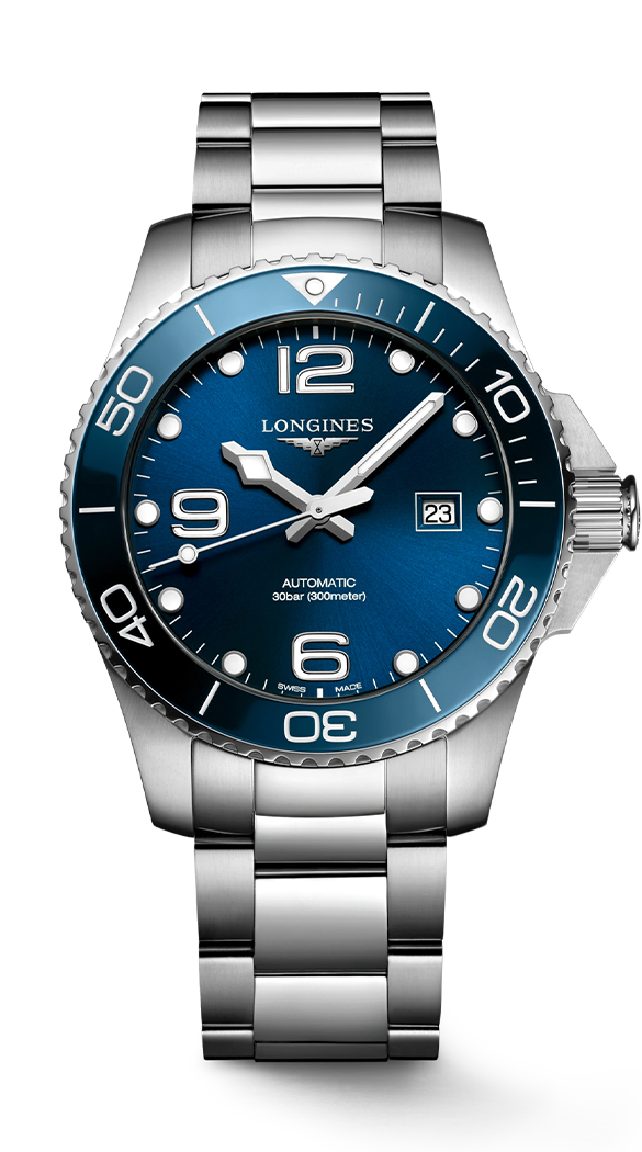 LGI SPORT HYDROCONQUEST AUTO STAINLESS STEEL MENS BLUE DIAL WATCH