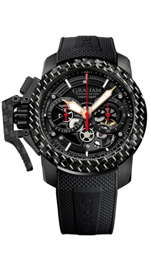 GRH CHRONOFIGHTER SUPERLIGHT AUTO RUBBER STRAP MENS SKELETON DIAL WATCH