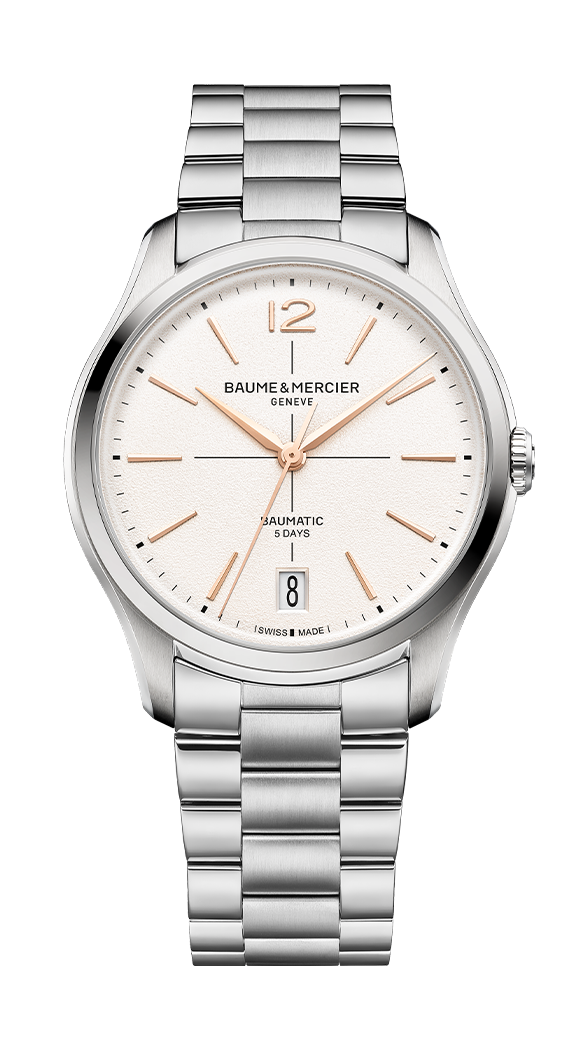 Clifton, steel watch. Men, automatic, round, 39 mm.