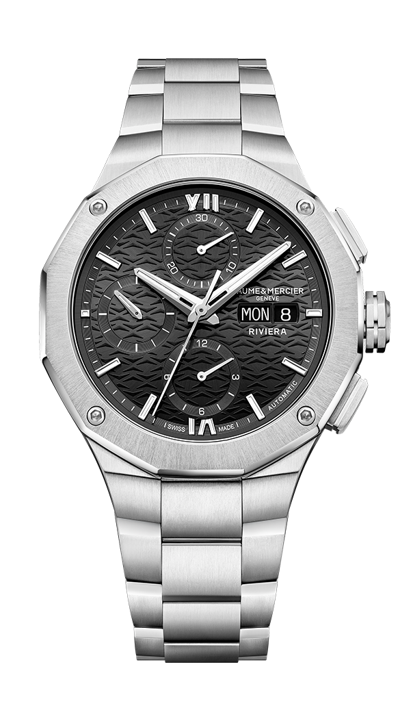 Riviera, steel, chronograph watch. Men, automatic, dodecagonal, 41 mm.