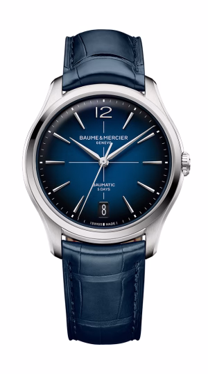 Clifton, steel, alligator watch. Men, automatic, round, 39 mm.