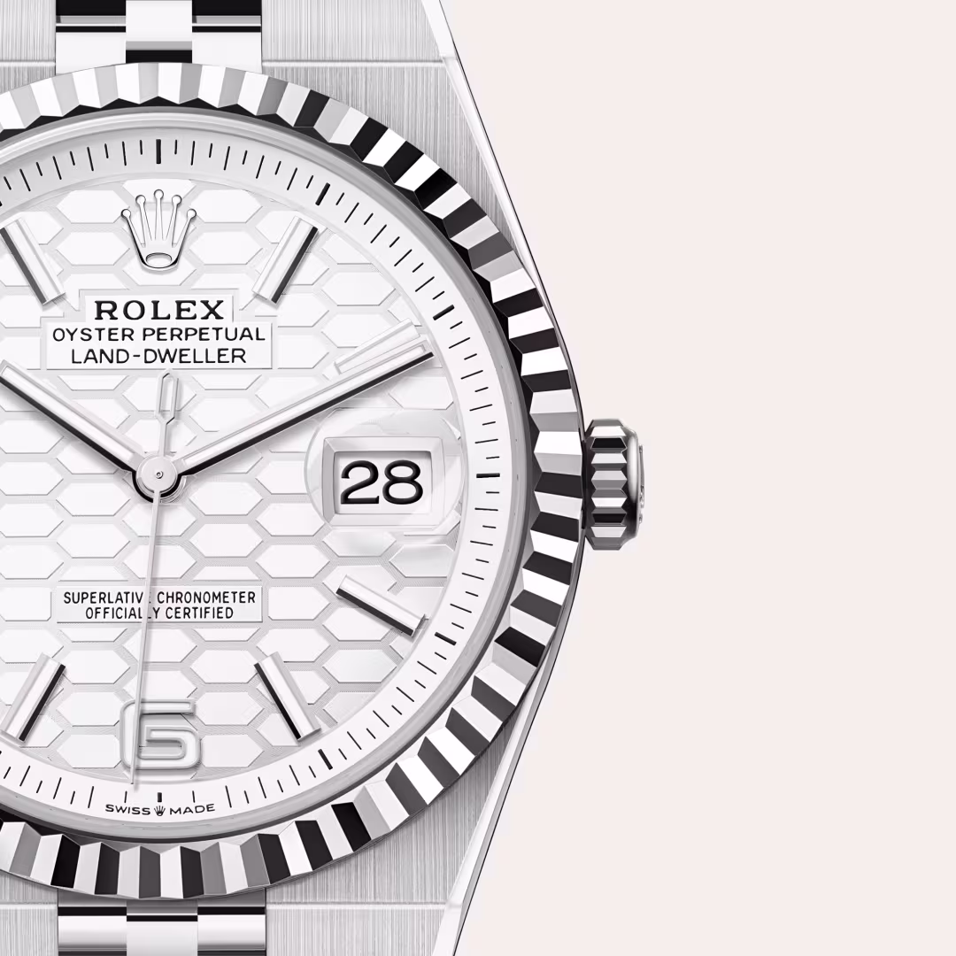 Rolex Land-Dweller White Rolesor - combination of Oystersteel and white gold M127334-0001 - swiss watch
