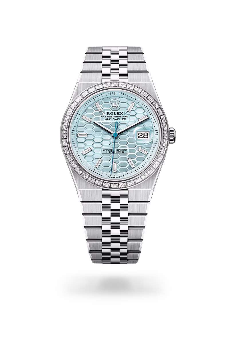 Rolex - Land-Dweller 40 - 40 mm, Oyster, platinum and diamonds M127386TBR-0001