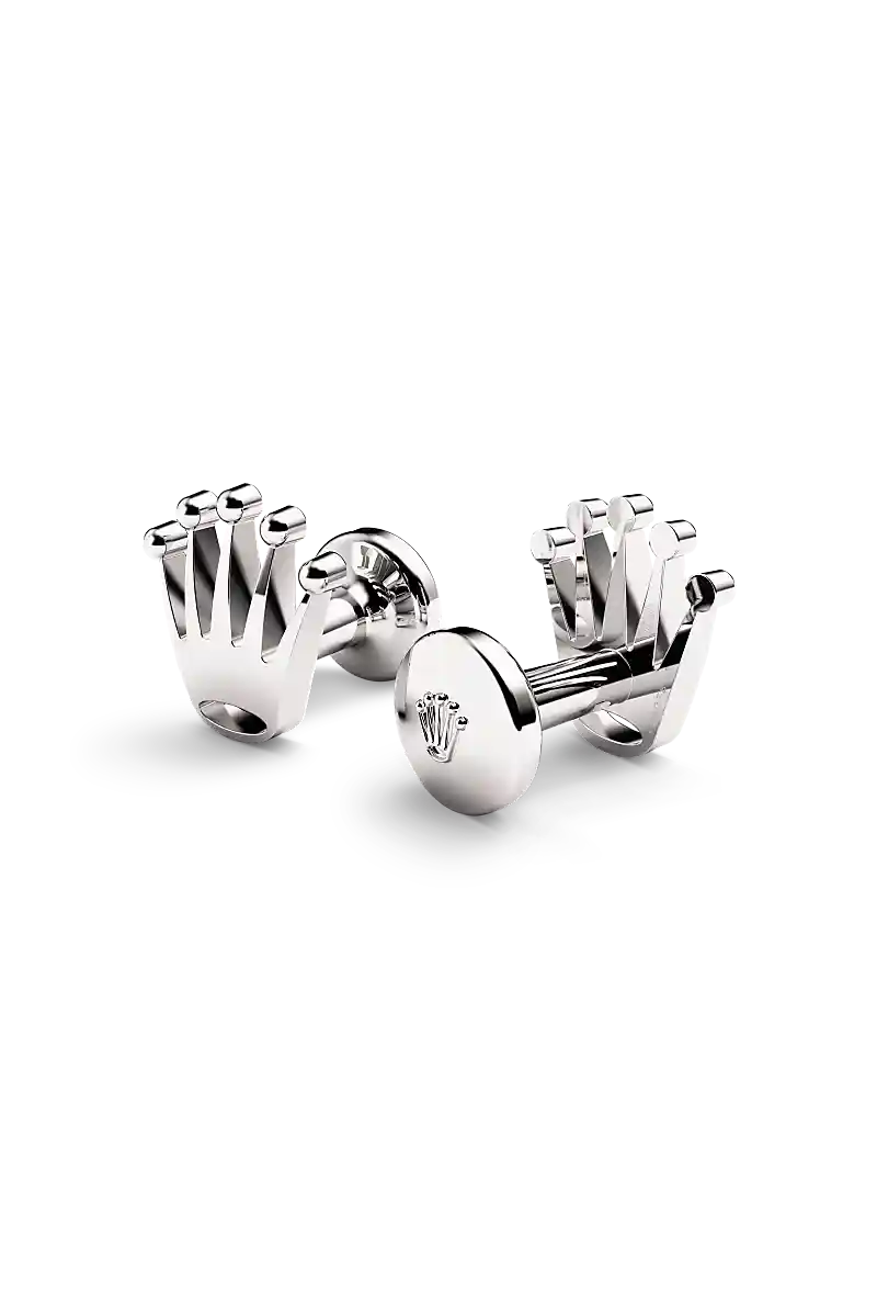 Rolex - ‘Crown’ cufflinks - White gold A1019