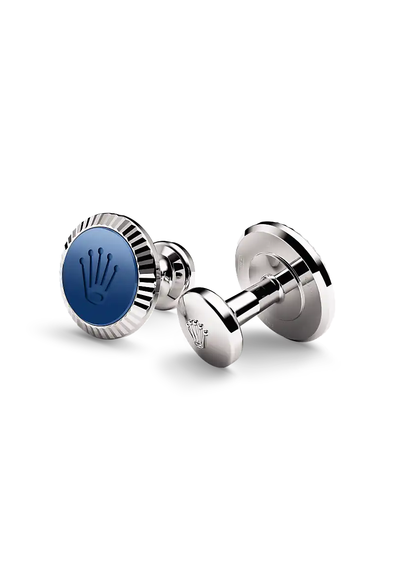 Rolex - ‘Fluted’ cufflinks - White gold and ceramic A1039